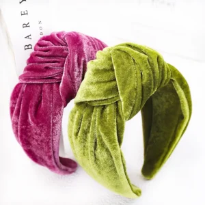 Knotted Velvet Bezel Women Headband Girls Fashion Knit Hair