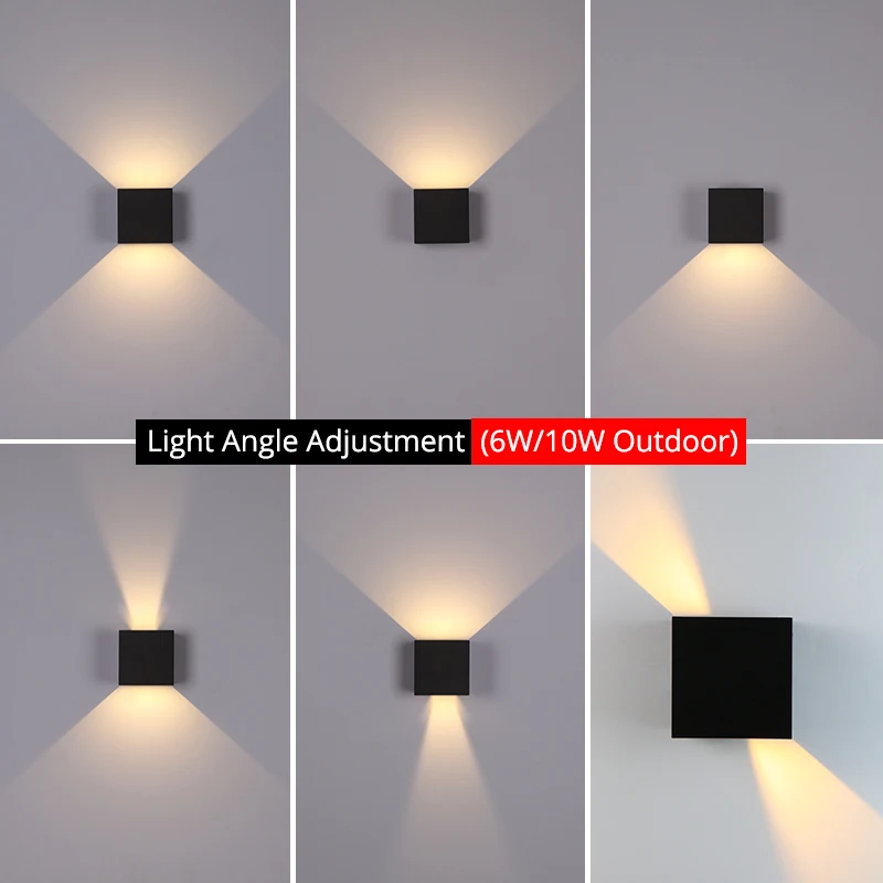 6W/10W LED Wall Light Outdoor Waterproof IP65 Porch Garden Wall Lamp & Indoor Bedroom Bedside Decoration Lighting Lamp Aluminum - Image 2