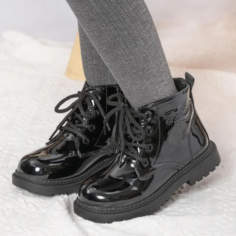 Autumn And Winter Children S Shoes Waterproof Pu Leather - Image 5
