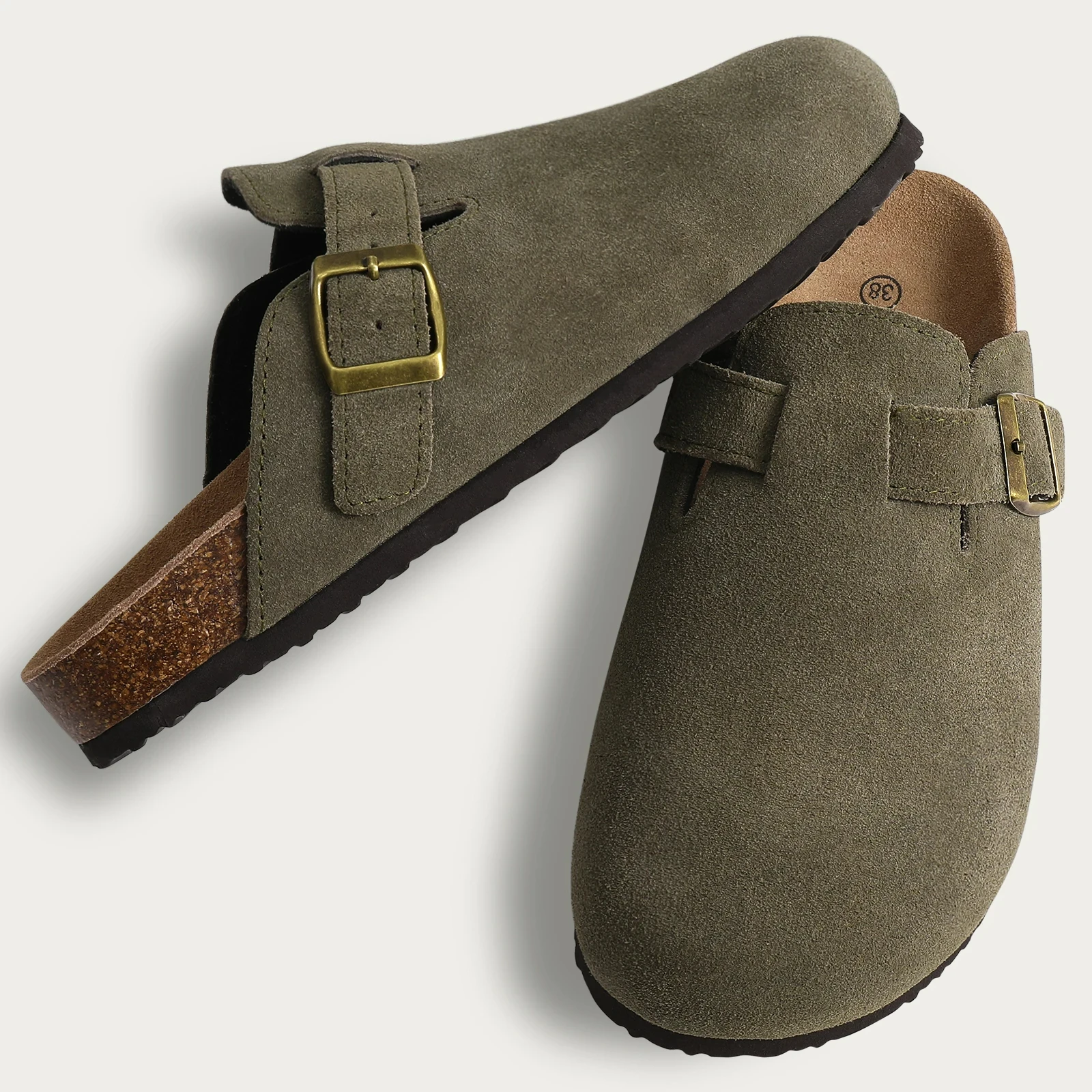 Crestar Cork Suede Mules Slippers For Women Fashion Men Clogs Shoes Classic Cork Antislip Outdoor Slippers With Arch Support - Image 23