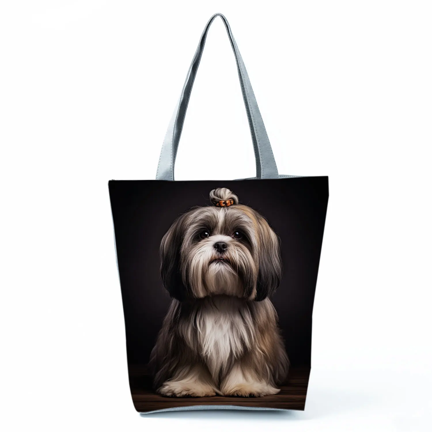 Cute Shih Tzu Print Shopping Bags Groceries Women Handbags - Image 10