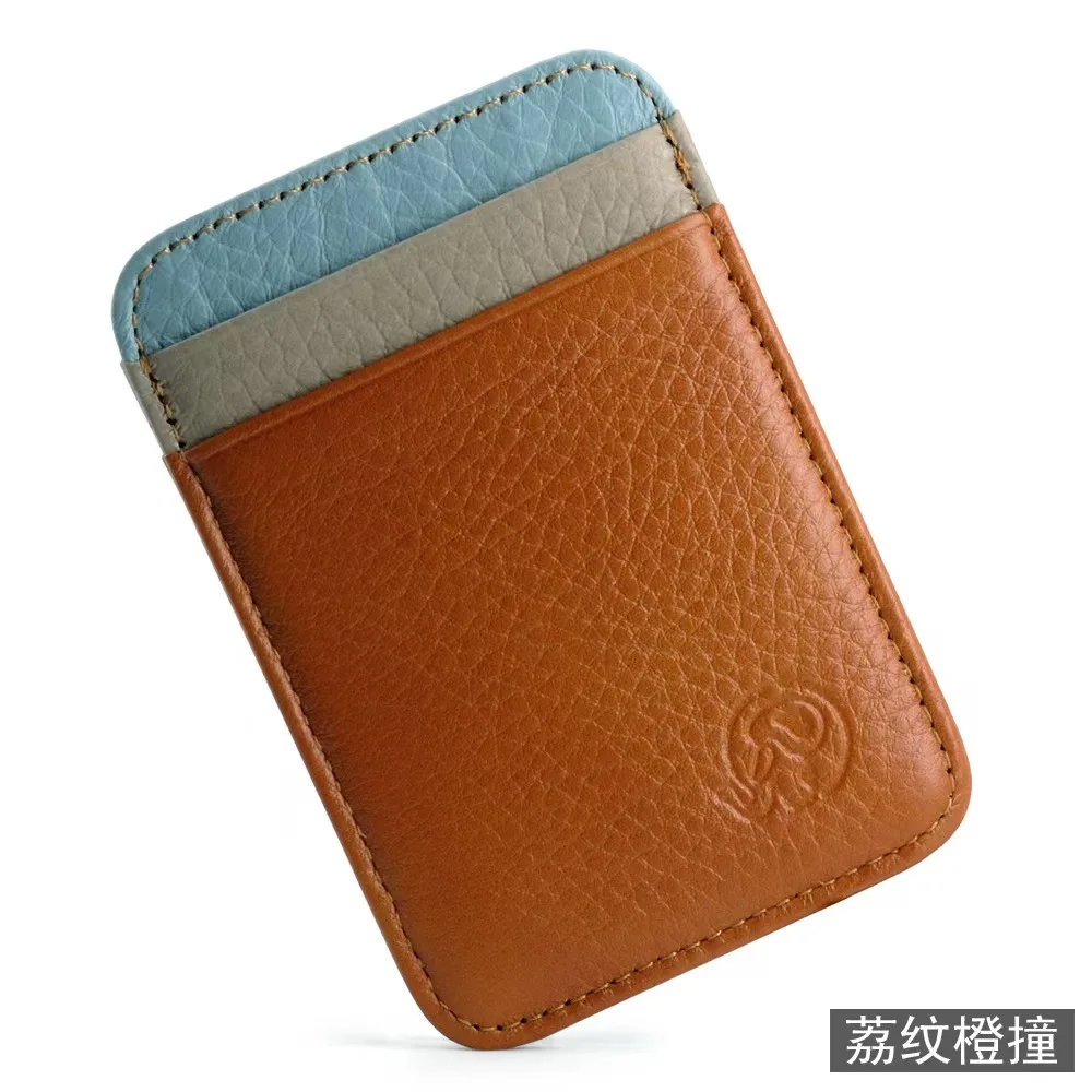 Fashion 100% Genuine Leather Thin Bank Credit Card Case - Image 15
