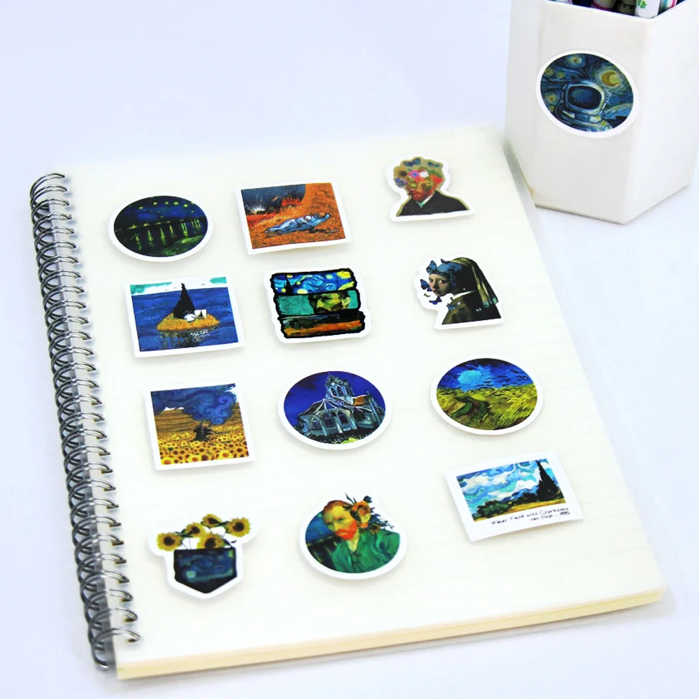Van Gogh Cute Stickers Pack Aesthetic Stationery Supplies Lot - Image 6