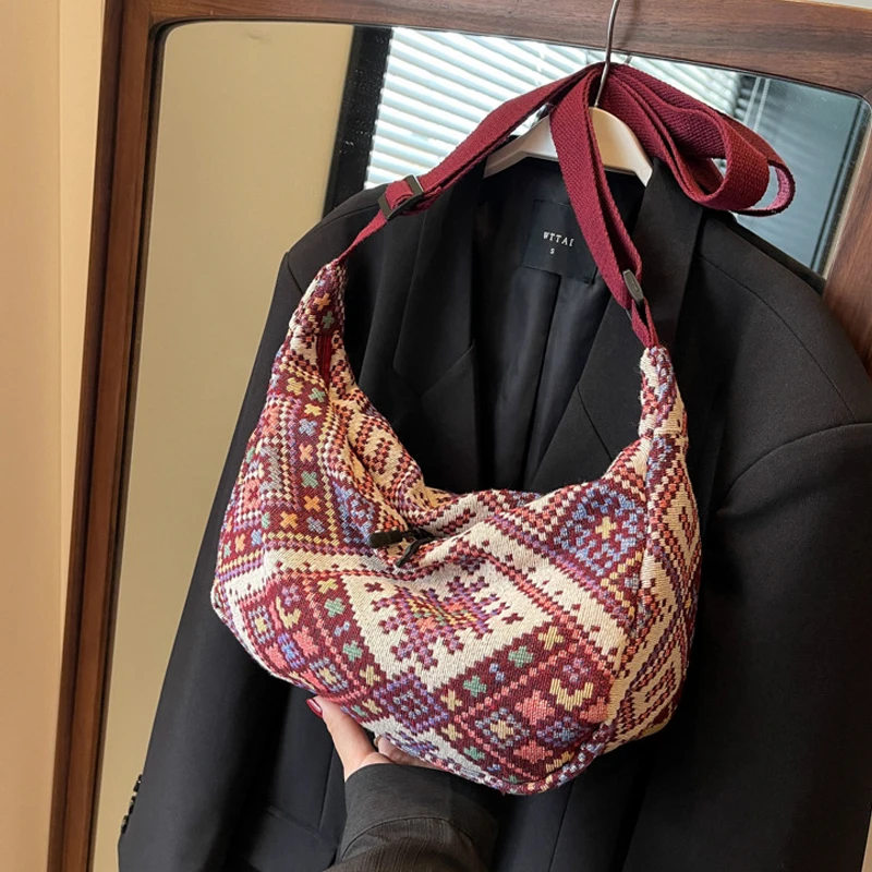 Ethnic Wind Canvas Shoulder Bag Small Tote Female Messenger - Image 5