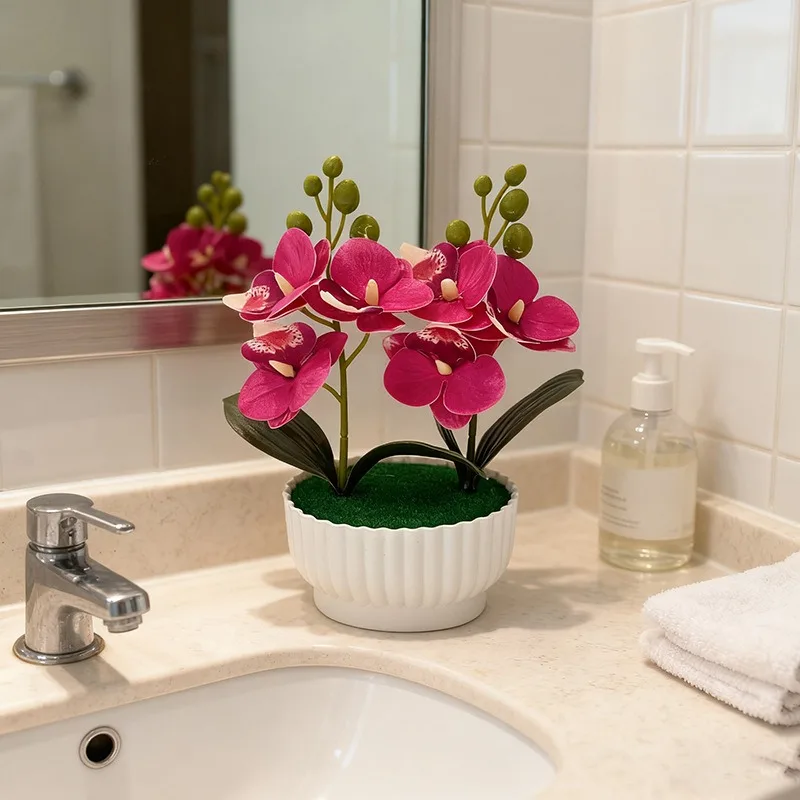 Two Sets Of Three Simulated Flowers - Image 4