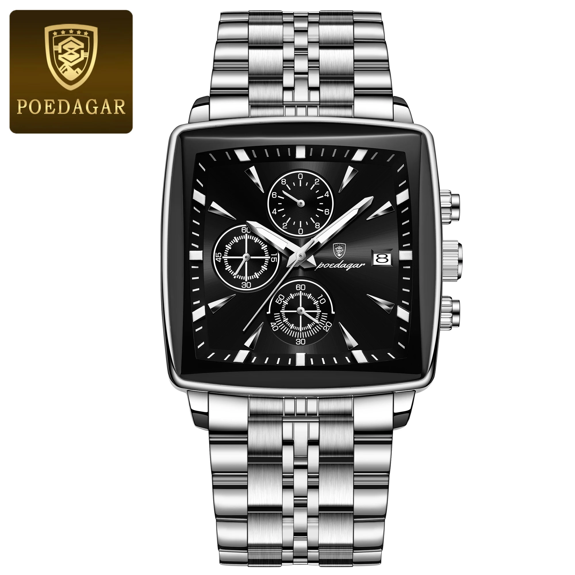 Men's Square Sport Watch – Steel Band - Image 13