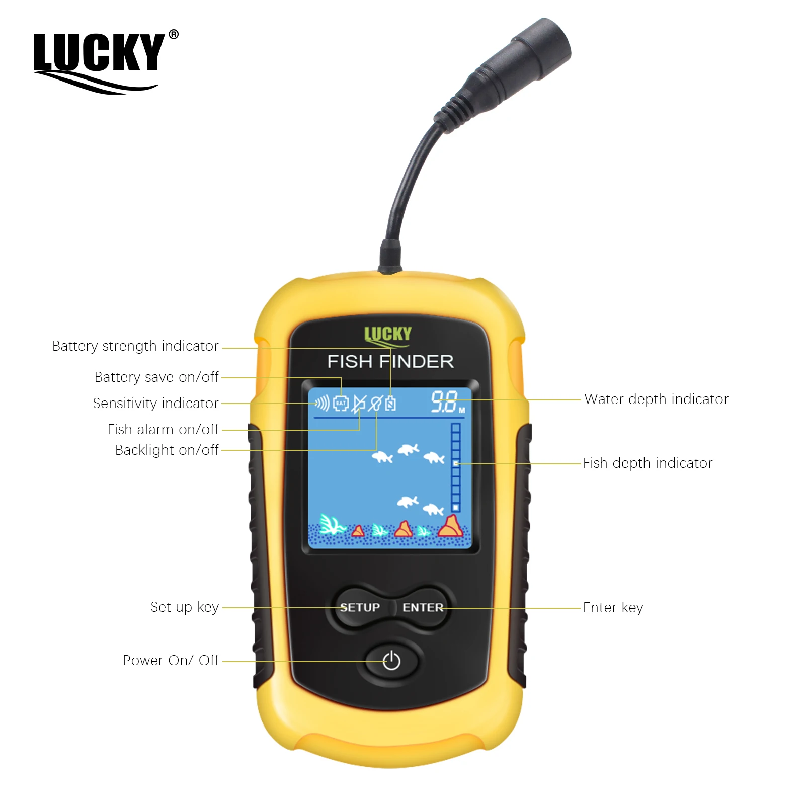 Portable Sonar Fish Finder – 100m Depth Detection - Image 2