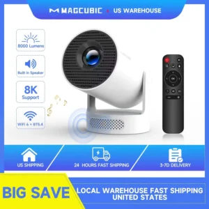 Magcubic Hy300 Pro+ 8k Android 14 Portable Projector 8000
