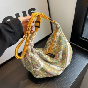 Ethnic Wind Canvas Shoulder Bag Small Tote Female Messenger