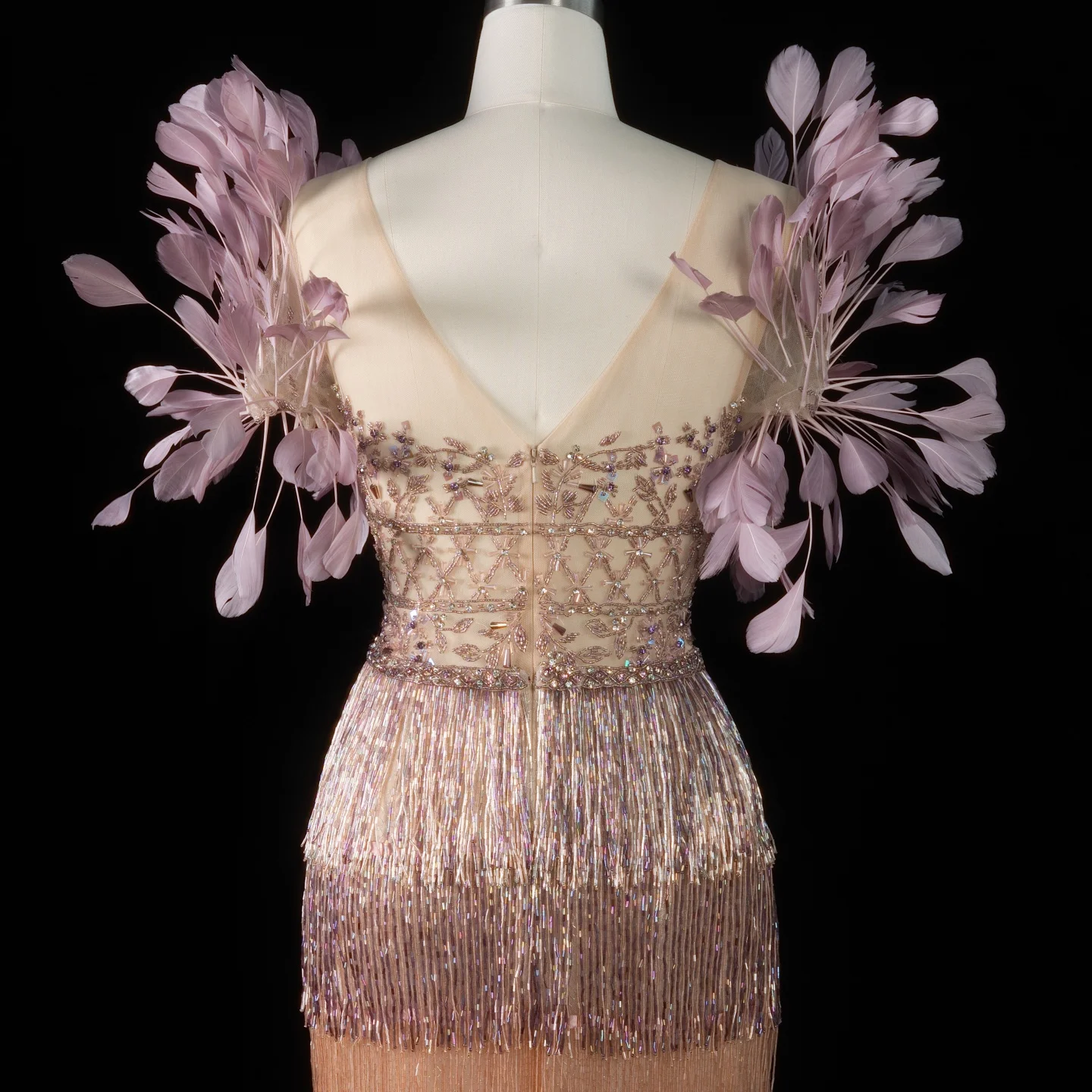 Sharon Said Luxury Feathers Tassel Lilac Dubai Evening Dress - Image 6