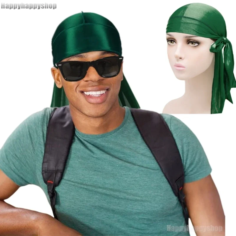 Unisex Satin Durag Bandana – Extra Long Tail