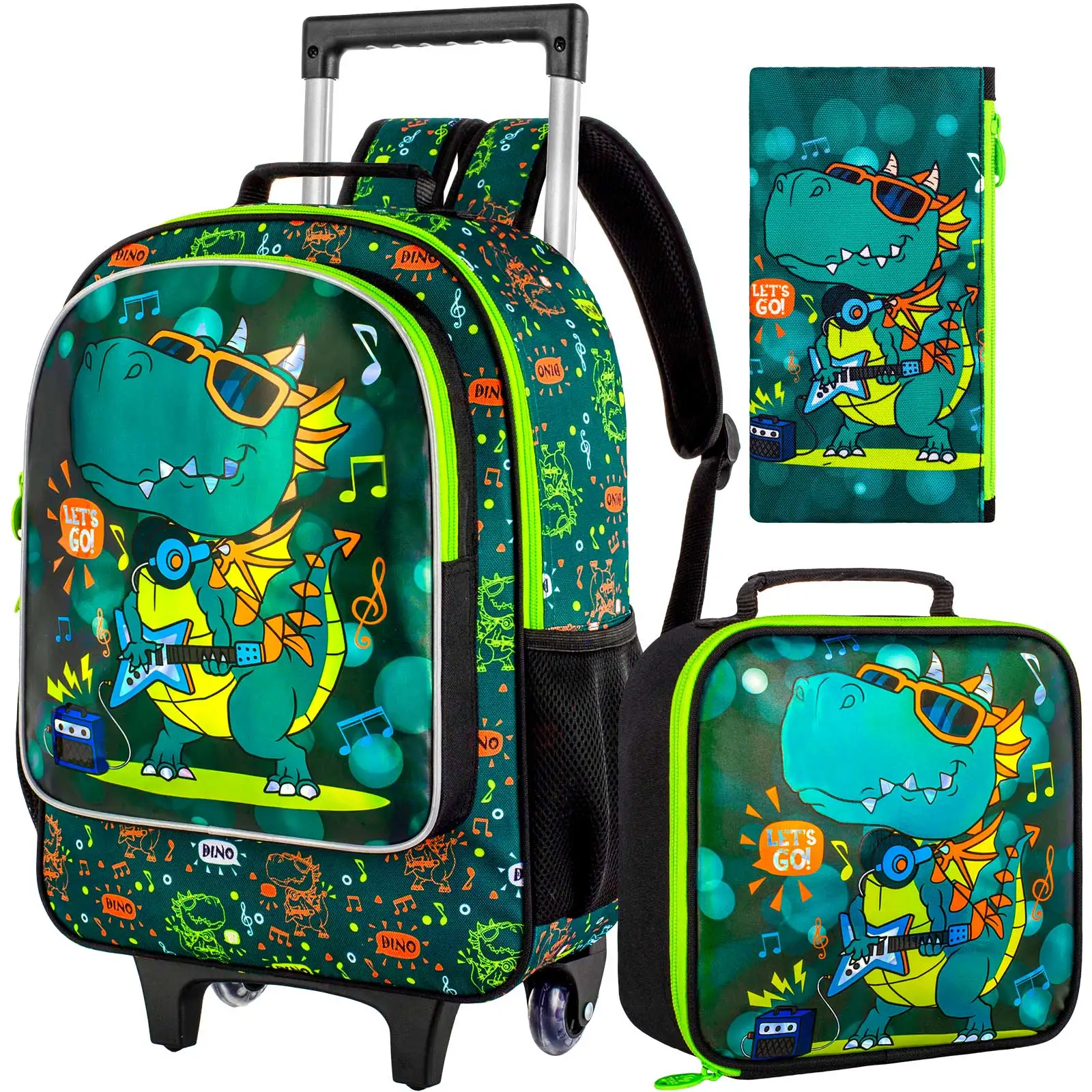 Dinosaur Rolling Backpack For Boys