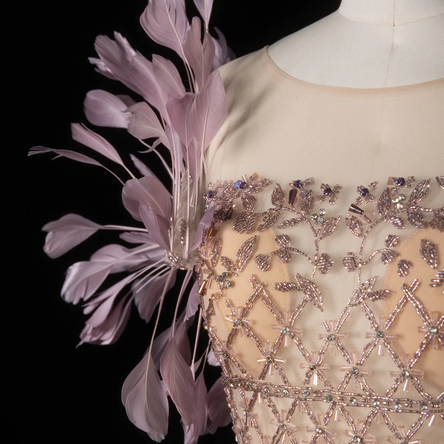 Sharon Said Luxury Feathers Tassel Lilac Dubai Evening Dress - Image 5