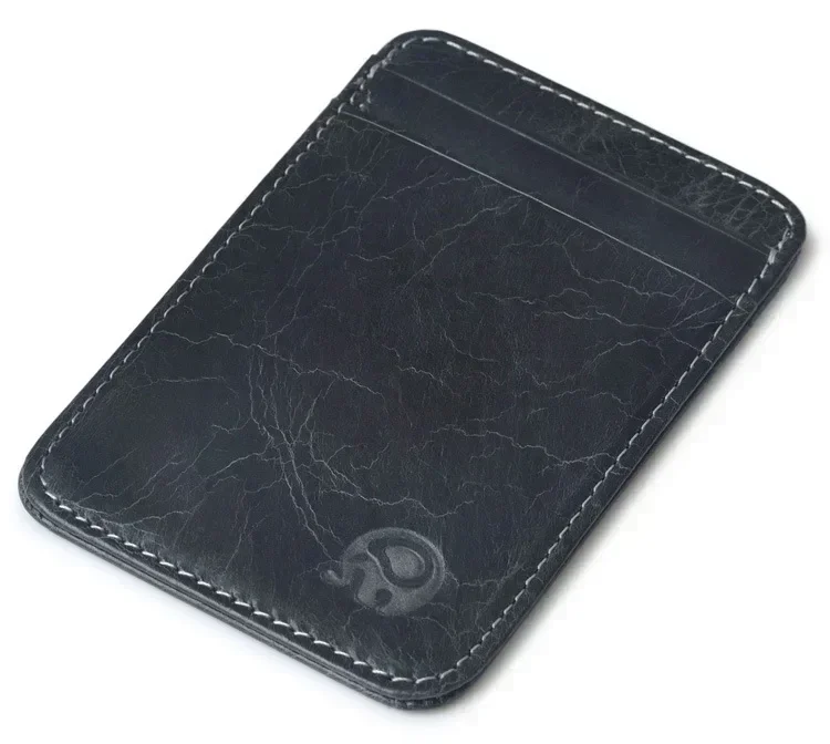 Fashion 100% Genuine Leather Thin Bank Credit Card Case - Image 21