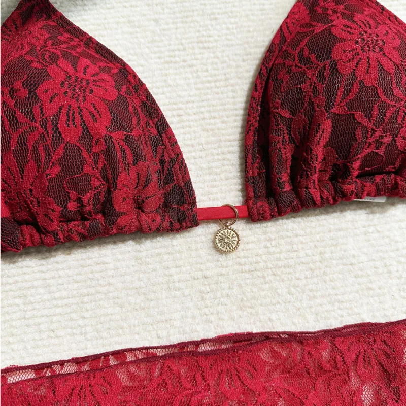 Lace Sexy Bikinis Female Swimsuits Women Three-piece Swimwear Beach - Image 6
