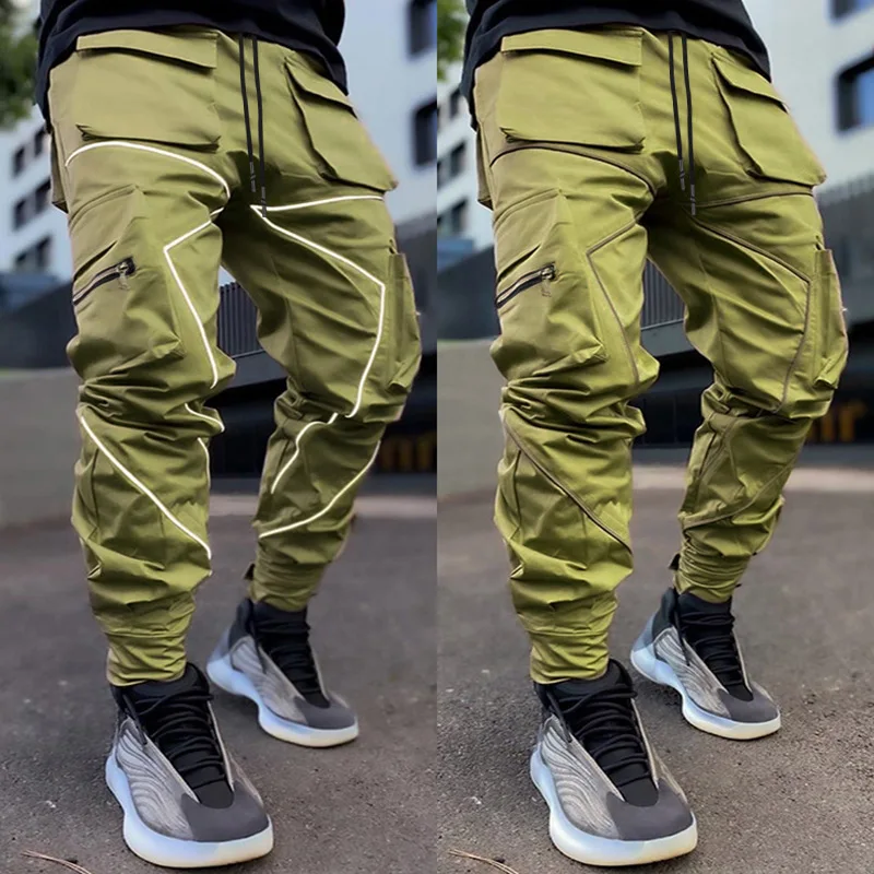 Men S Reflective Cargo Pants New Hip Hop Casual - Image 9