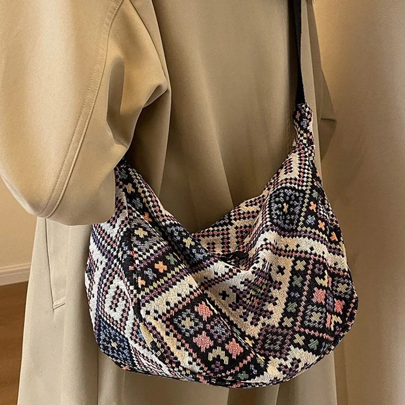 Ethnic Wind Canvas Shoulder Bag Small Tote Female Messenger - Image 2