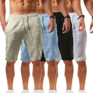 Men S Cotton Shorts Pants Male Summer Breathable Solid