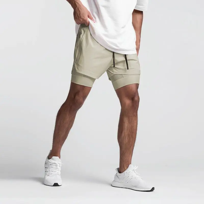 Men S 2 In 1 Running Gym Shorts Breathable - Image 5