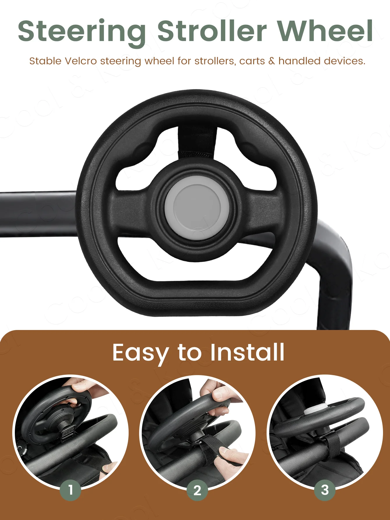 Stroller Steering Wheel Fun Honking & 360 Rotation To - Image 4