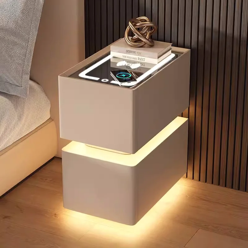 Creative 25cm Smart Bedside Table With Sensor Light Nordic - Image 16