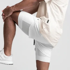 Men S 2 In 1 Running Gym Shorts Breathable