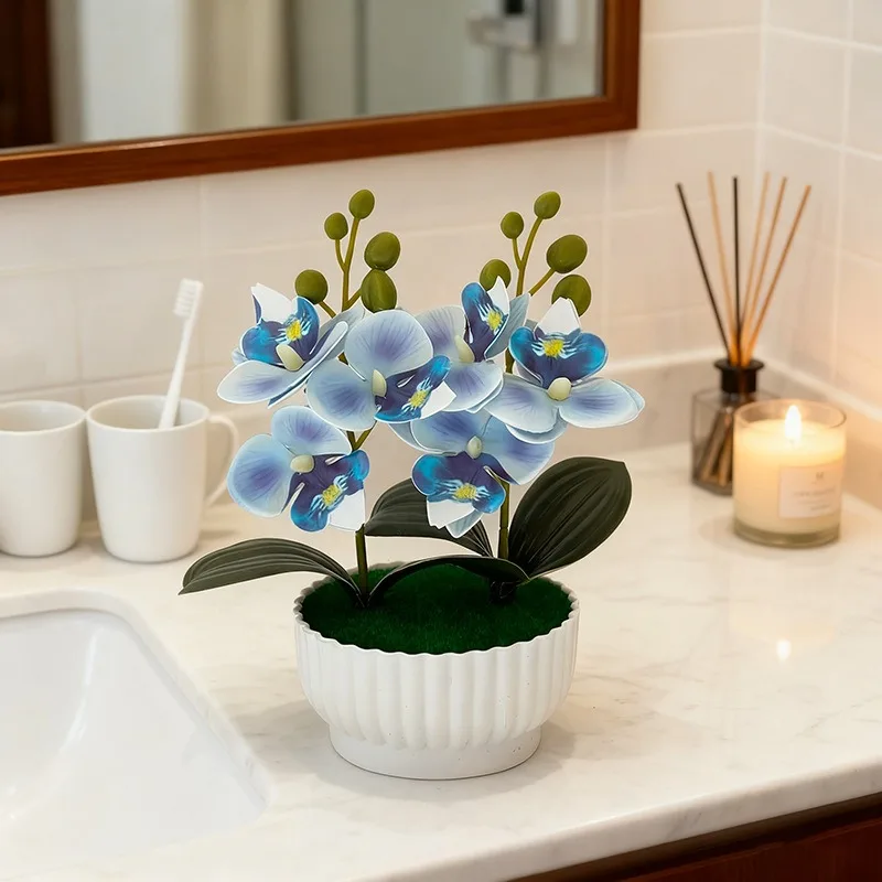 Two Sets Of Three Simulated Flowers - Image 3