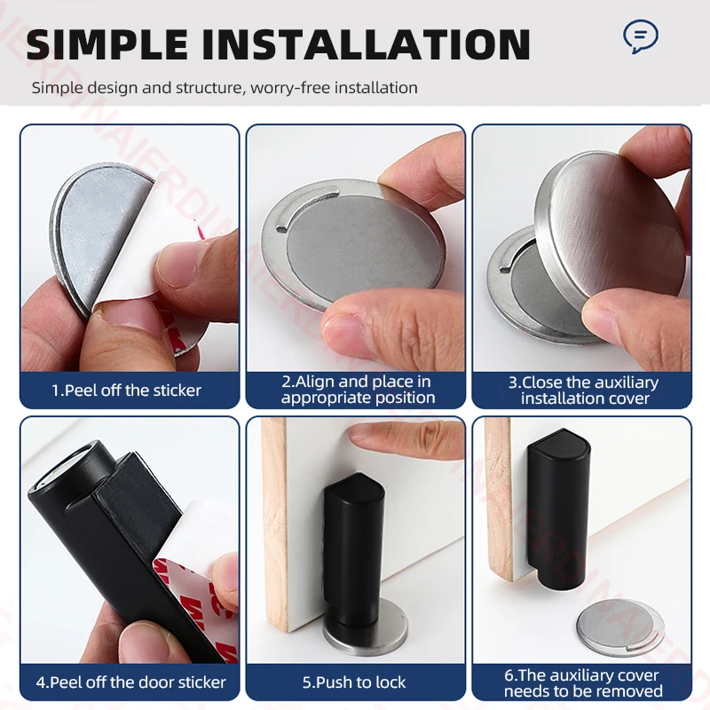 Naierdi Magnetic Door Stopper Stainless Steel Heavy Duty Door - Image 6
