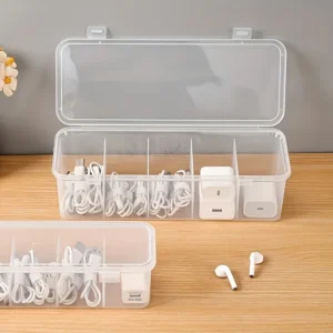 Large Capacity Cable Management Box With Lid Multipurpose Plastic