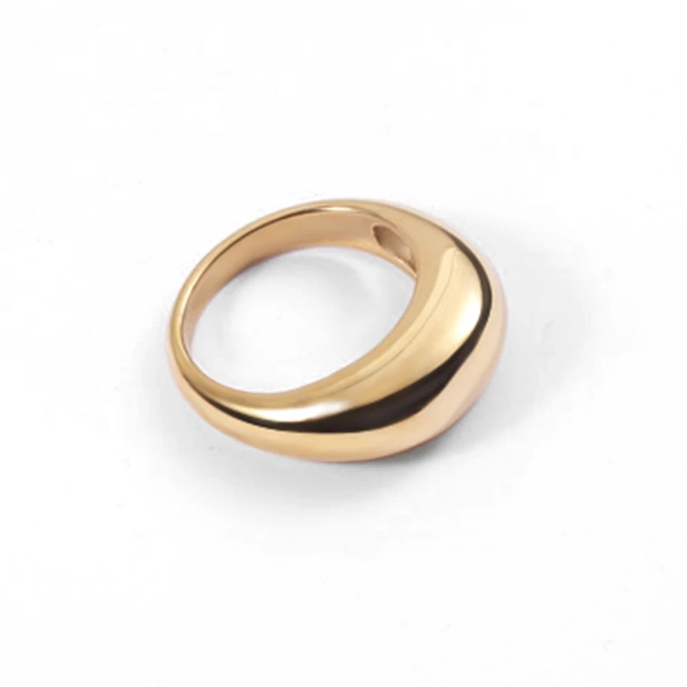 Fashion Stainless Steel Rings for Women Gold Color Arc Rings Geometric Jewelry Gift Wholesale 8MM - Image 6
