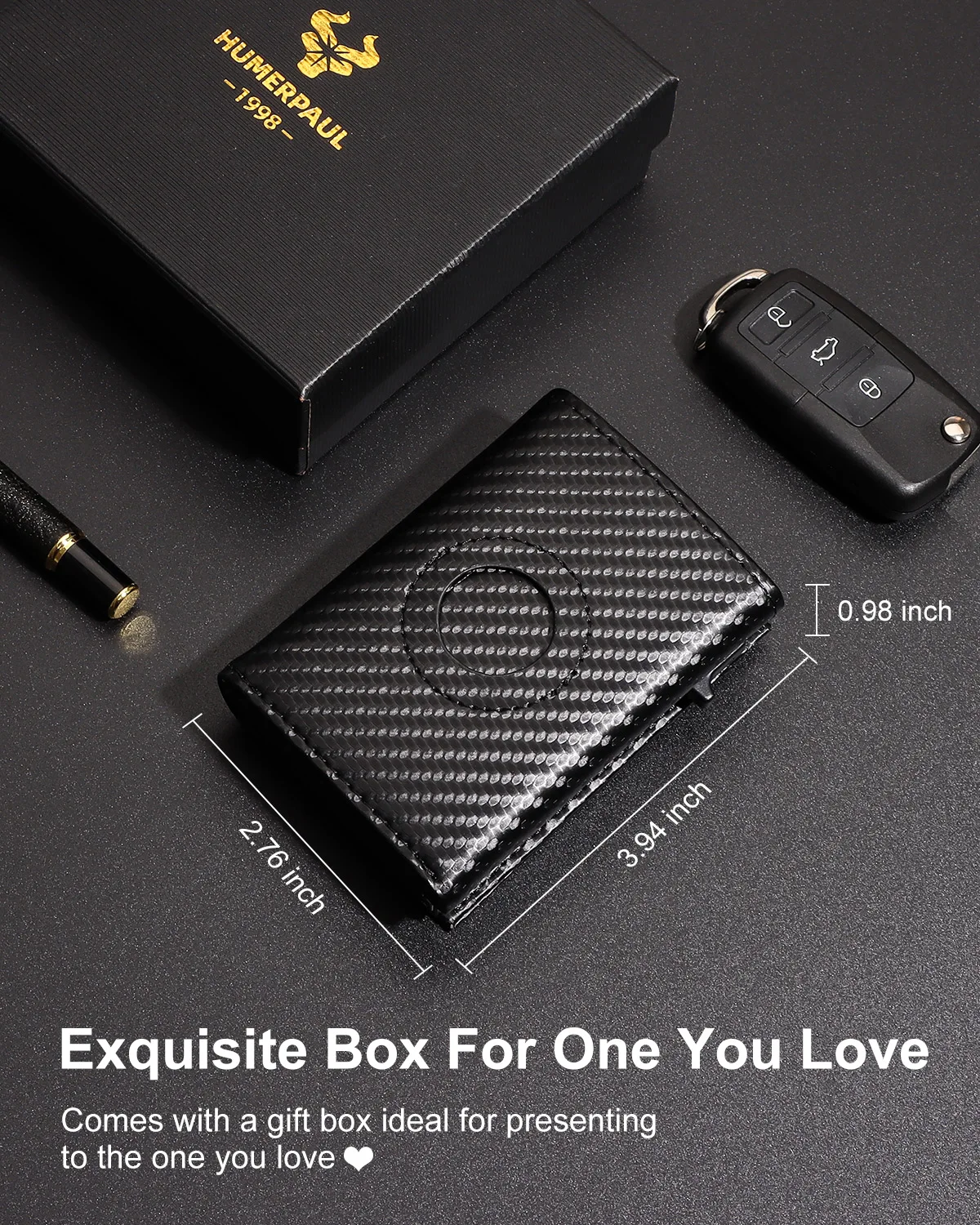 Carbon Fiber Mens Airtag Wallet Rfid Blcoking Pop Up - Image 5