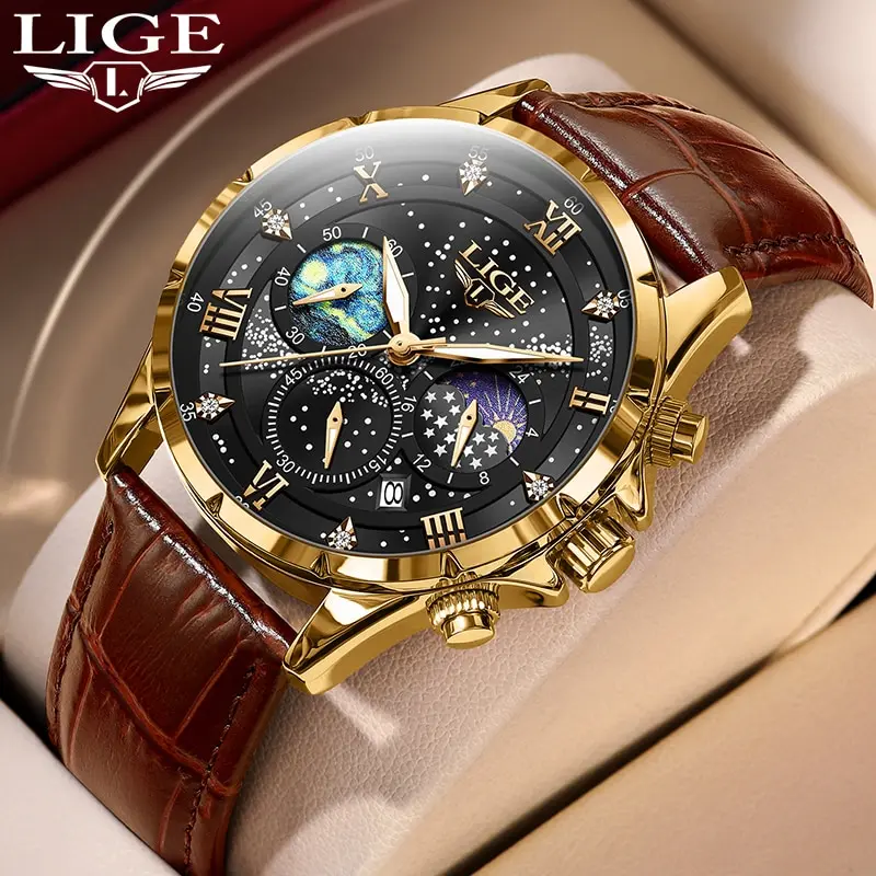 Men's Leather Strap Quartz Watch – Classic