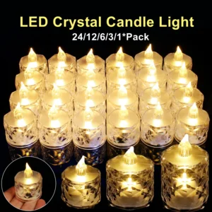 Led Crystal Flameless Candle Light Led Electronic Candle Light