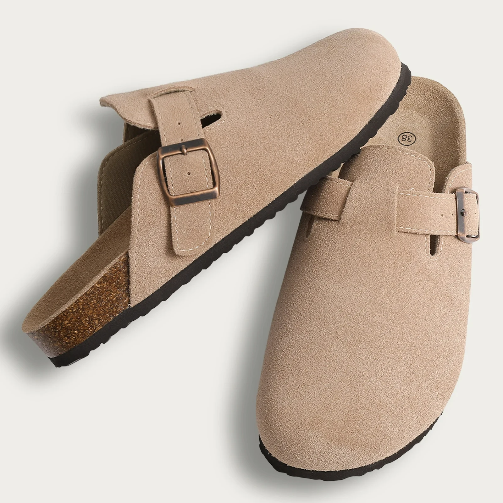 Crestar Cork Suede Mules Slippers For Women Fashion Men Clogs Shoes Classic Cork Antislip Outdoor Slippers With Arch Support - Image 19