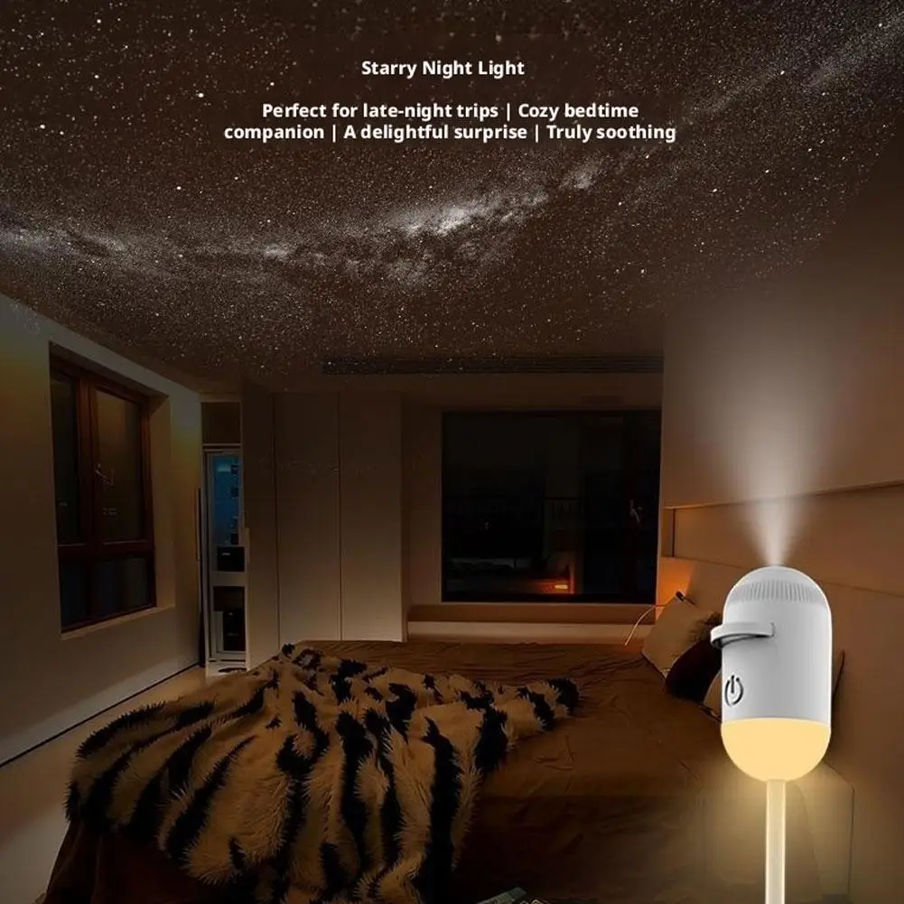Mini Galaxy Star Projector Two In One Night Light Home Background Atmosphere Light Bedroom Car Decoration Children's Gift - Image 4