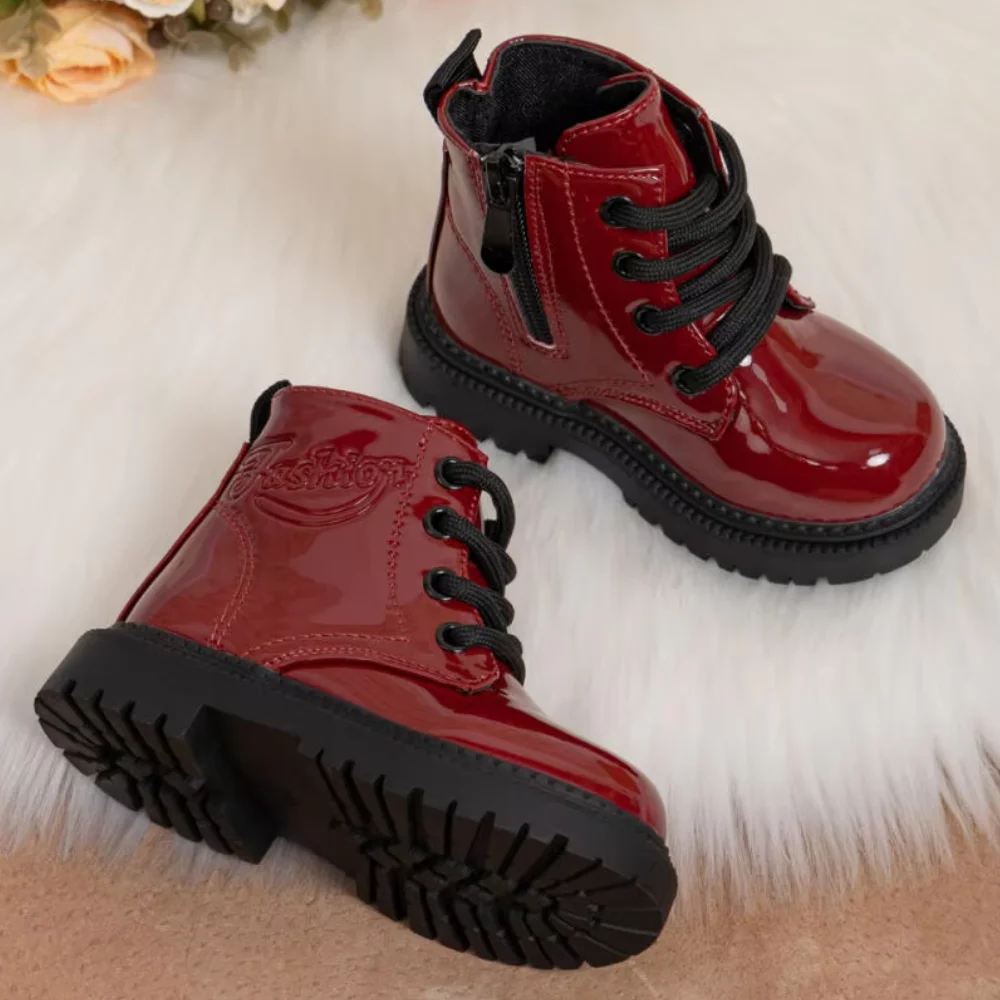 Autumn And Winter Children S Shoes Waterproof Pu Leather - Image 3