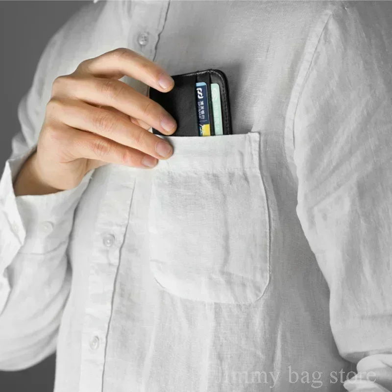 Fashion 100% Genuine Leather Thin Bank Credit Card Case - Image 6