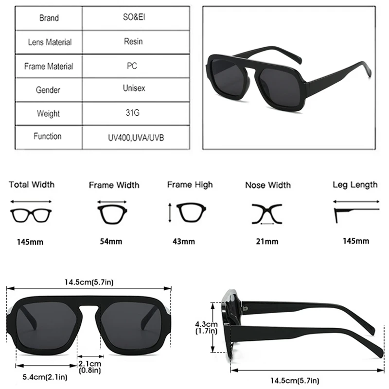 Retro Square Sunglasses – Gradient Lens - Image 6