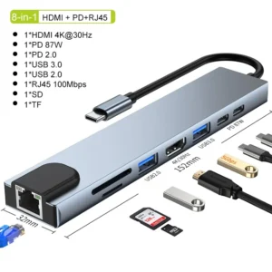 Usb C Hub 8in1 7in2 7in1 Type C 3.1