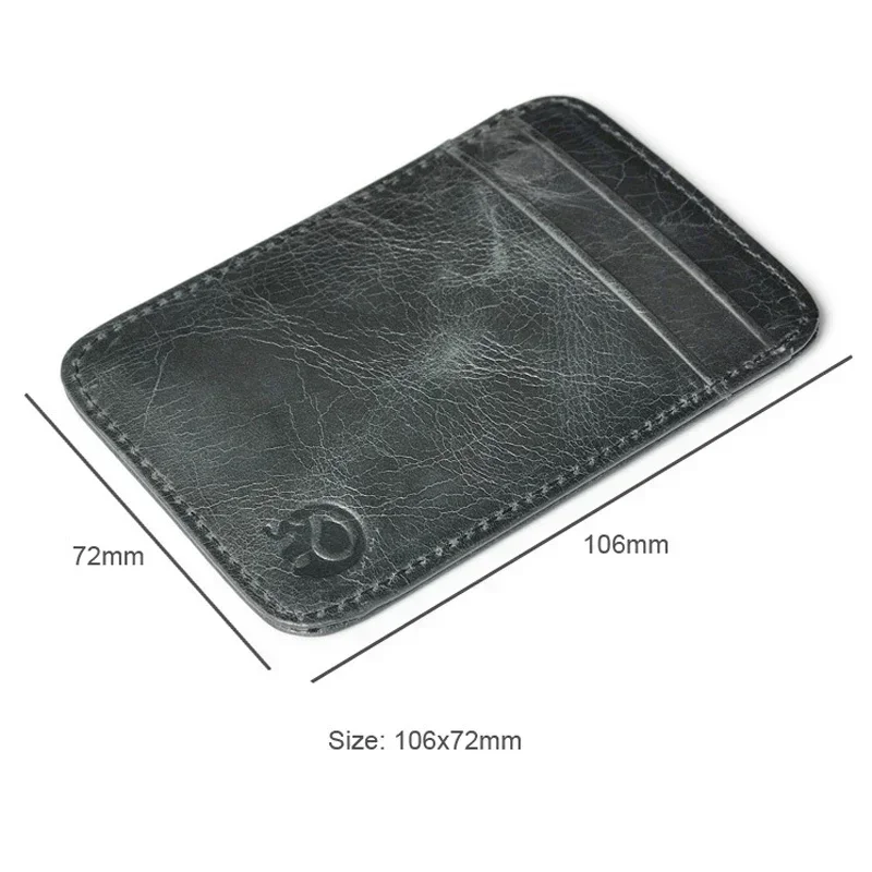Fashion 100% Genuine Leather Thin Bank Credit Card Case - Image 3