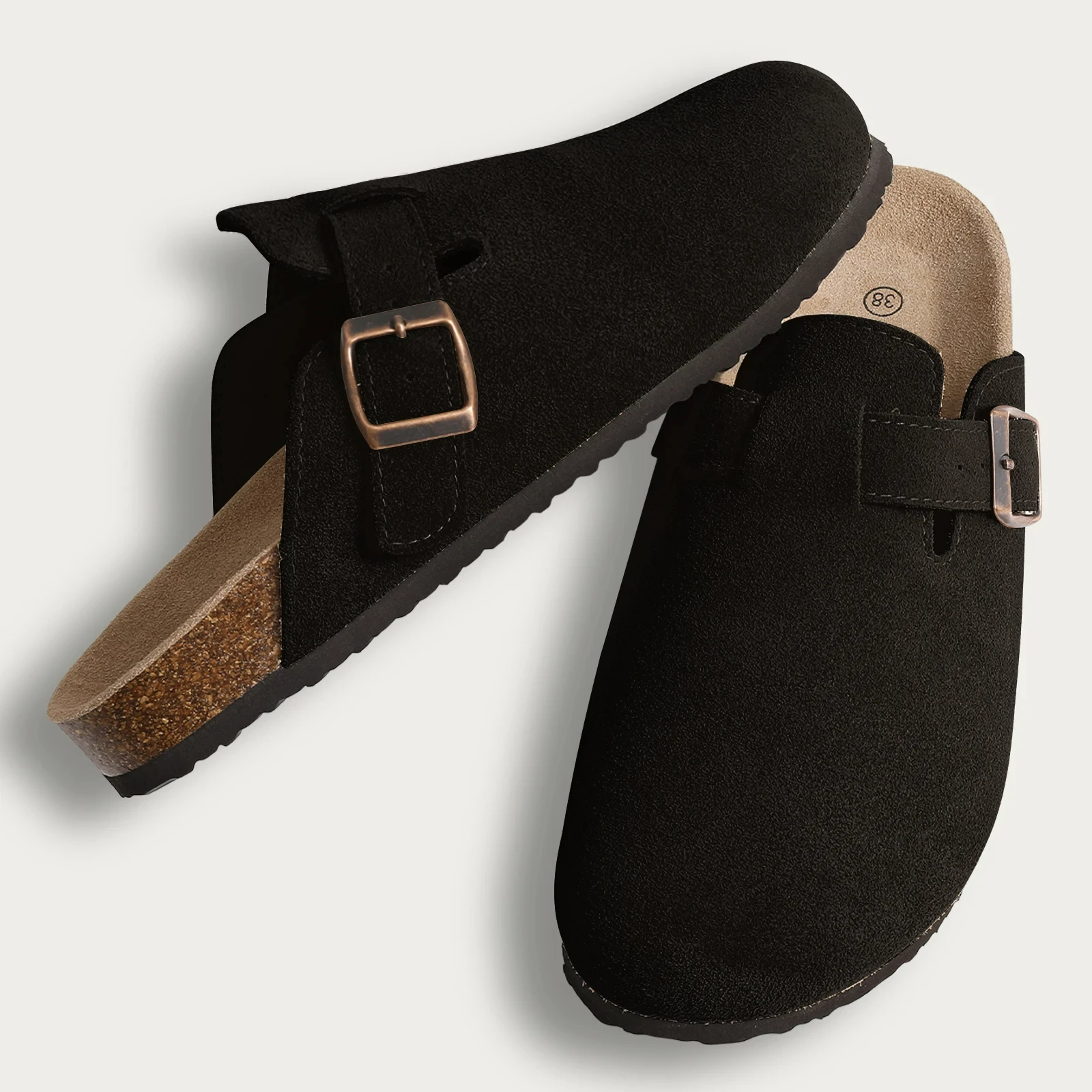 Crestar Cork Suede Mules Slippers For Women Fashion Men Clogs Shoes Classic Cork Antislip Outdoor Slippers With Arch Support - Image 24