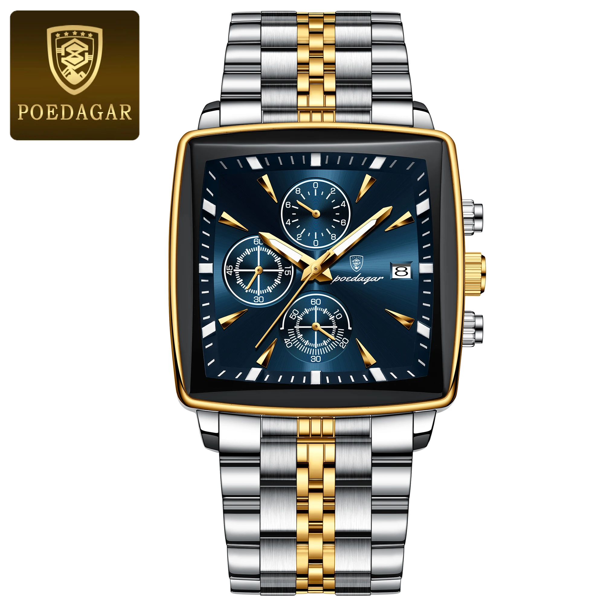 Men's Square Sport Watch – Steel Band - Image 10