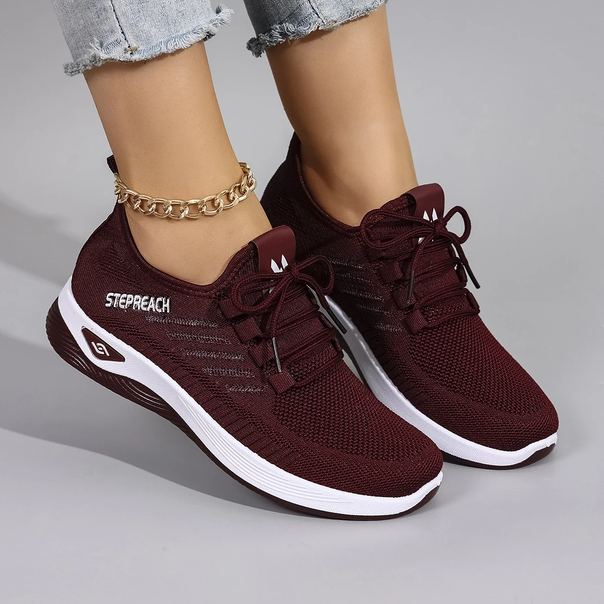 Women's Breathable Mesh Flat Shoes - Image 6