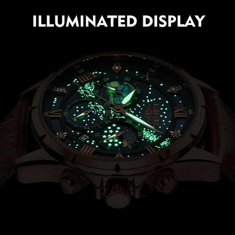 Men's Leather Strap Quartz Watch – Classic - Image 3