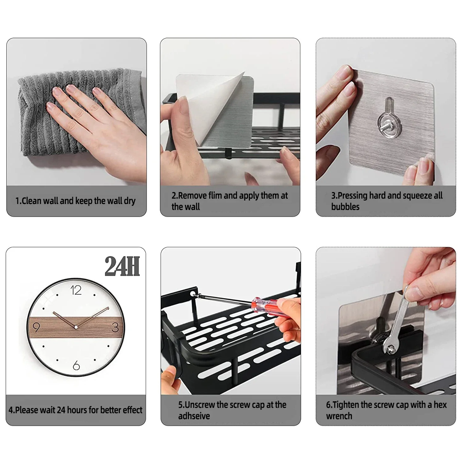 Bathroom Shelf Kitchen Storage Organizer Aluminum Alloy Shampoo Rack - Image 4