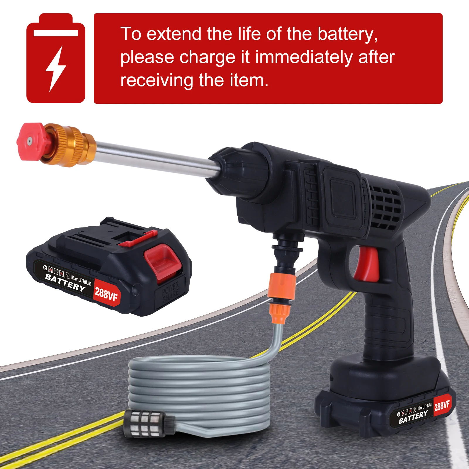 Portable Cordless Car High Pressure Washer Water Wash Cleaner - Image 6
