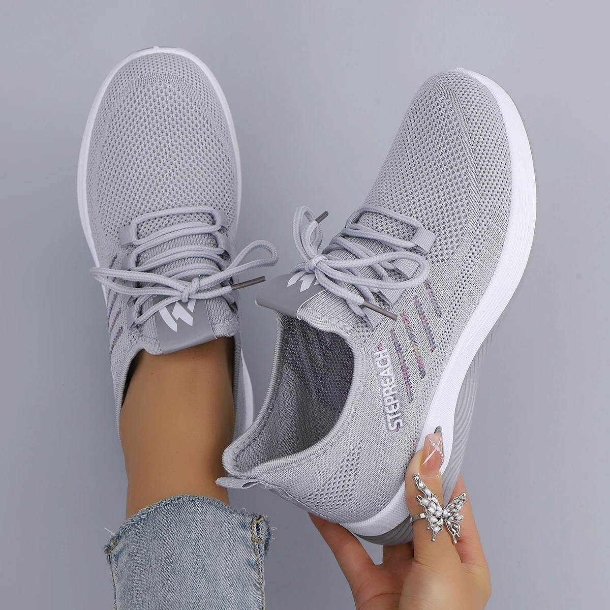 Women's Breathable Mesh Flat Shoes - Image 3