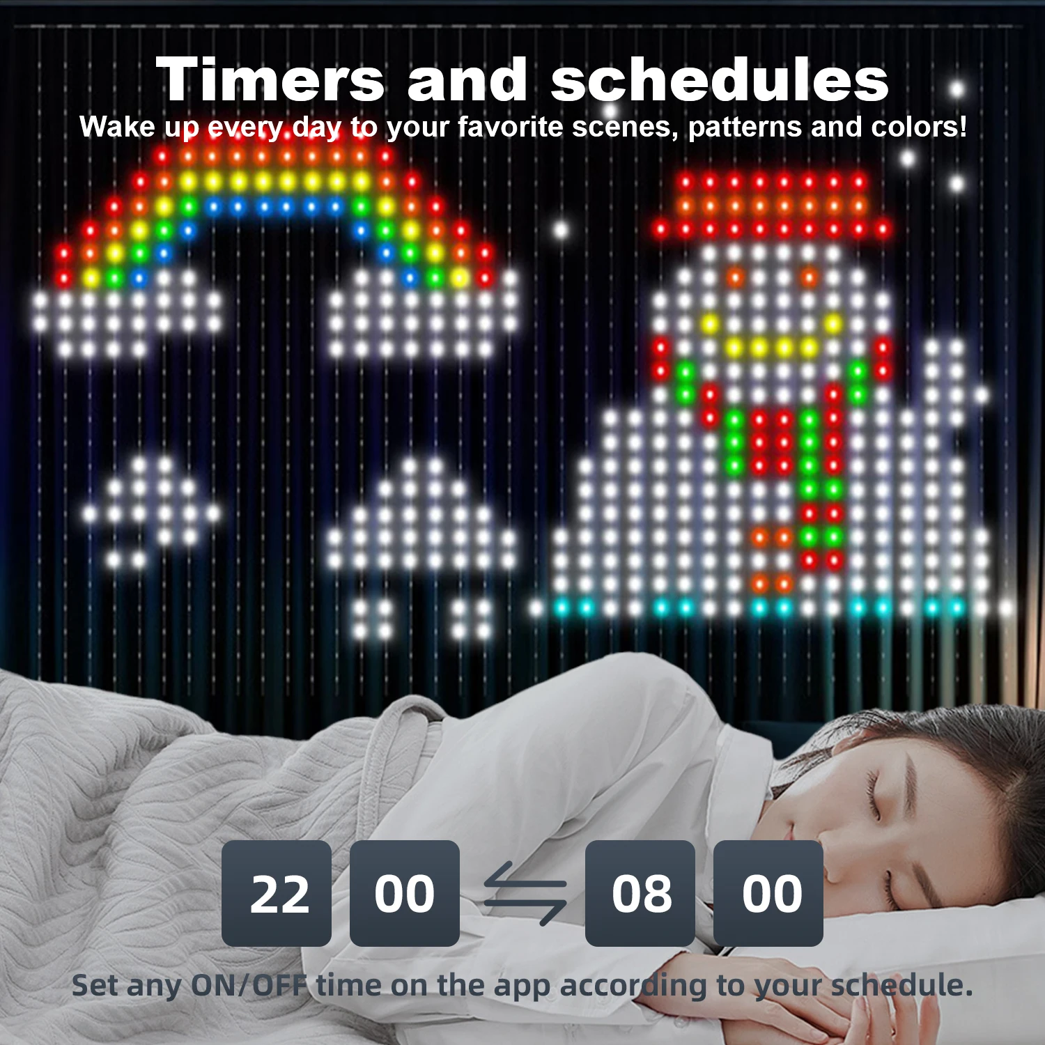 Led Smart Curtain Lights New Year S Garland App - Image 6