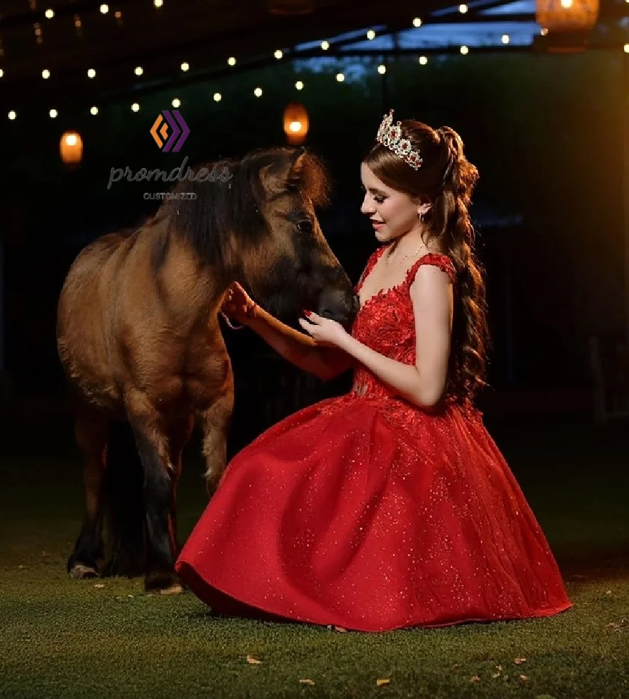 Gorgeous Red Vestidos De 15 Quincea Era Dress Masquerade - Image 5