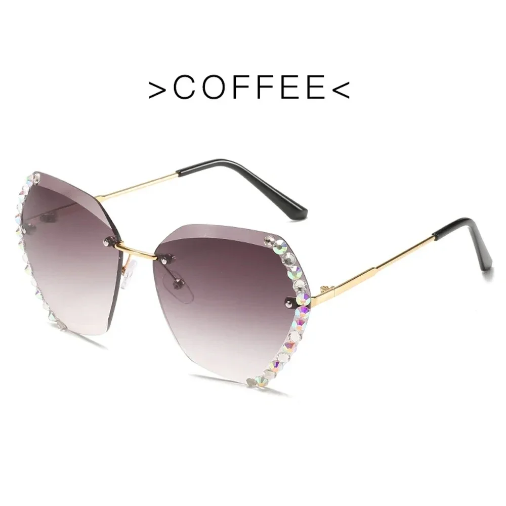 Vintage Oversized Rimless Sunglasses - Image 13